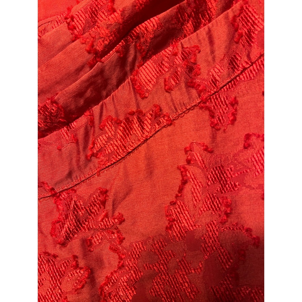 Boho Chic Free People Red Floral Jacquard High-Low Maxi Dress Cutout Festival 2 - Picture 14 of 16